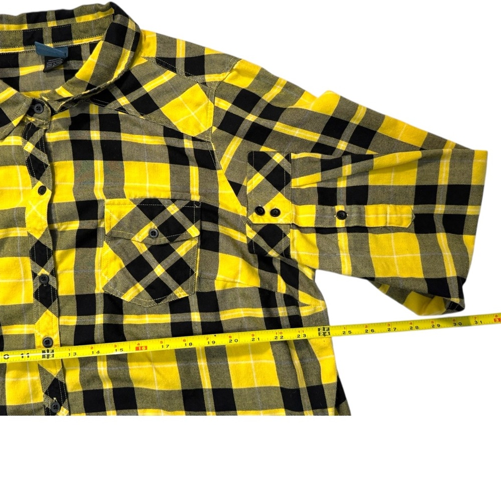 Harry Potter Hufflepuff Yellow‎ and Black Plaid Shirt Size 3 - Picture 6 of 7
